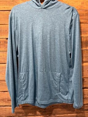 Men's Lightweight Hooded Long-Sleeve Shirt - Heather Blue